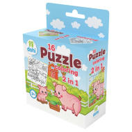 16-teiliges Malbuch-Puzzle 2-in-1 - Schwein