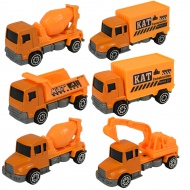 Alloy Car: 6-teiliges Baufahrzeug-Set 8cm