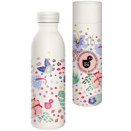 Ars Una: Cream Hibiscus doppelwandige Metallflasche in Geschenkbox 600ml