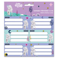 Ars Una: Cute Animals Einhorn verpackte Heftetiketten 3x6 Stk.