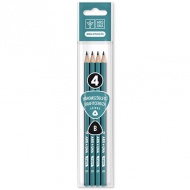 Ars Una: Dreieckiger gestreifter B Graphitstift 4er-Pack