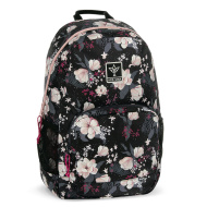 Ars Una: Flowery Black Blumen AU-2 Schultasche, Rucksack 32x46x22cm