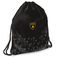 Ars Una: Lamborghini schwarzer Teenager-Turnbeutel, Sportbeutel 37,5x46cm