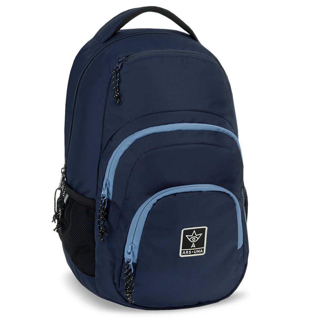 Ars Una: Navy dunkelblauer AU-2 Schulranzen, Rucksack 32x46x22cm