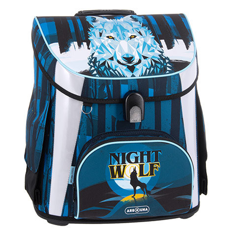 Ars Una: Nightwolf kompakter Schulranzen mit Magnetverschluss 33x41x24cm