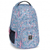 Ars Una: Peald Blossom Blue blumiger AU-2 Schulranzen, Rucksack 32x46x22cm