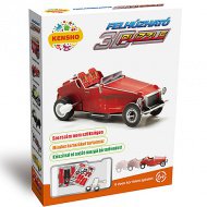 Aufziehbares rotes Oldtimer-Auto 3D-Puzzle