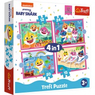 Baby Shark: Haifamilie 4-in-1 Puzzle - Trefl