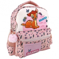 Bambi pink 3D gemusterter Kindergartenrucksack 27x10x31cm