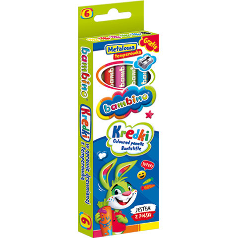 Bambino: Jumbo Buntstifte 6er-Set mit Anspitzer