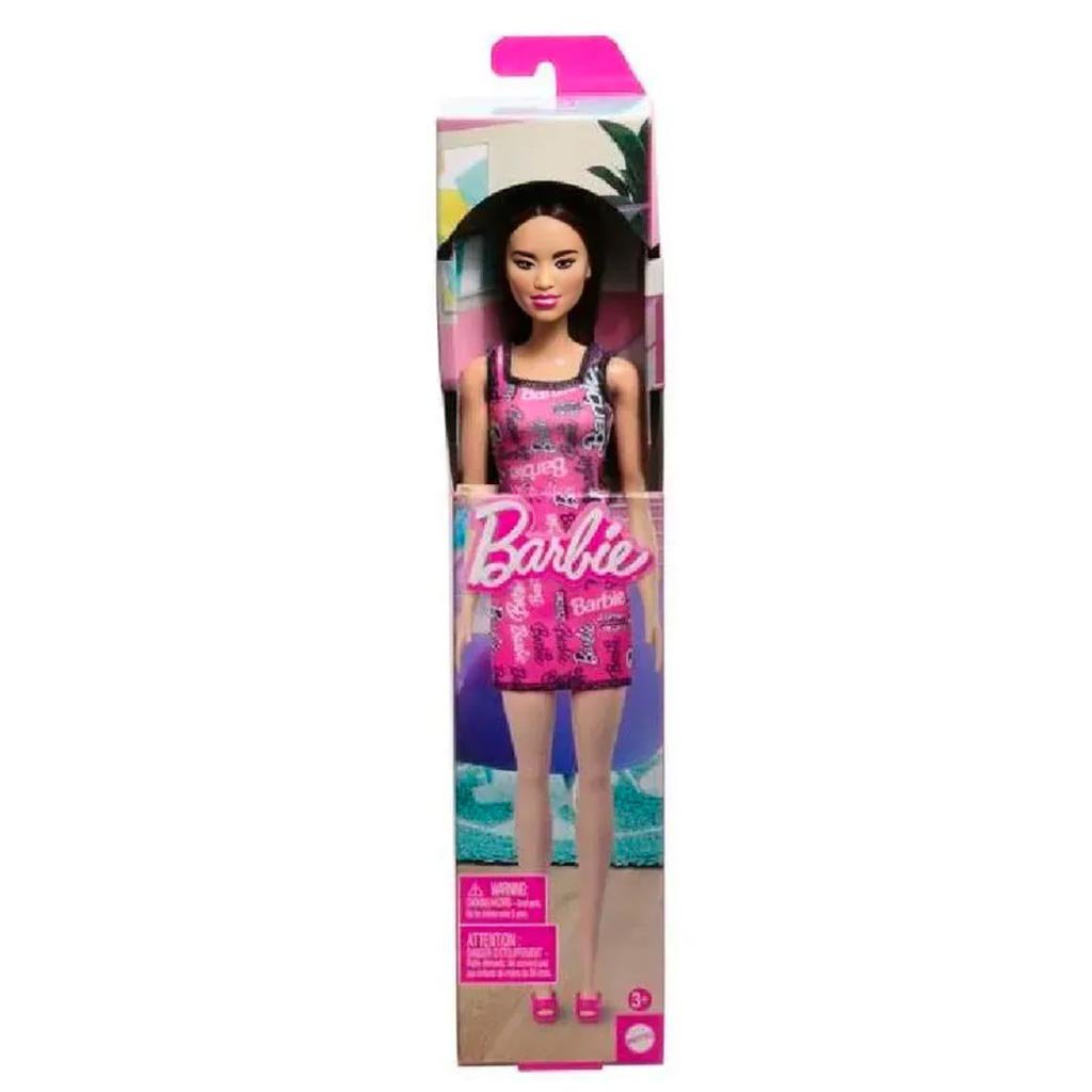 Barbie Chic brünette Modepuppe in rosa Barbie-Kleidung - Mattel