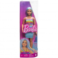 Barbie: Fashionista Stil Puppe in buntem gestreiftem Kleid - Mattel