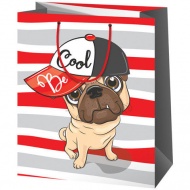 Be Cool Mops-Muster Riesengeschenktasche 33x15x44,5cm