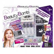 Beauty Bomb Teen großes Glitzertattoo-Set mit farbiger Haarsträhne