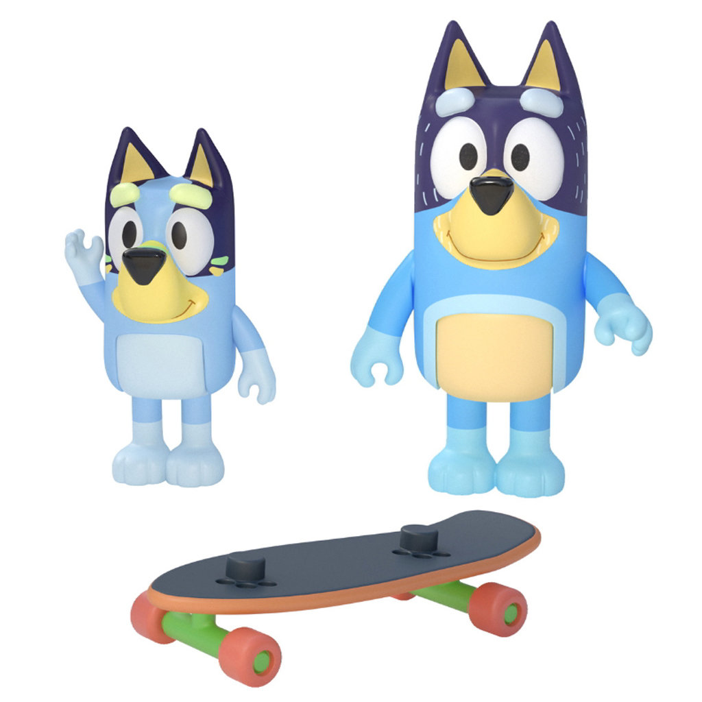 Bluey: Bandit und Bluey Skateboard-Spielzeugset