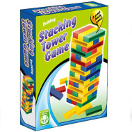 Bunter Turmbau-Jenga-Gesellschaftsspiel