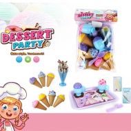 Buntes Kunststoff-Eiscreme-Spielset mit Zubehör