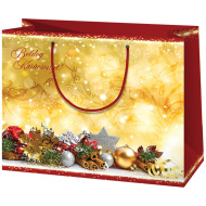 Cardex: "Frohe Weihnachten!" goldfarbene große Geschenktasche 26x13x33cm