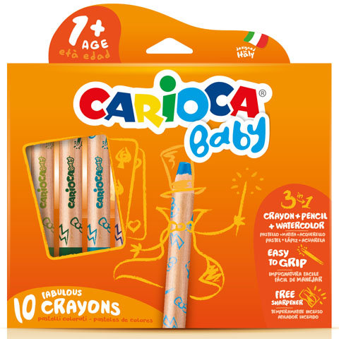 Carioca: 3-in-1 Baby-Fettkreide 10er-Set