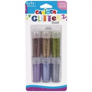 Carioca: Glitter Dust 6er-Set Glitzerstaub im Tiegel - Pastellfarben