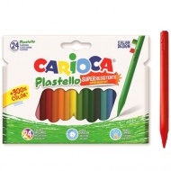 Carioca: Plastello Wachsmalstift-Set mit haltbaren Farben, 24 Stück