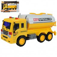 City Truck: Gelber Tanklastwagen mit Licht und Sound 1/18