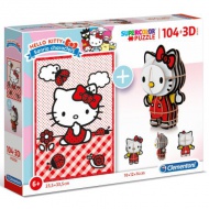 Clementoni: Hello Kitty 2-in-1 104-teiliges Puzzle und Modellfigur