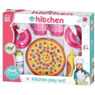 Cook Kitchen: Pizza-Spielküche Zubehörset mit Essgeschirr