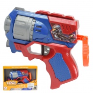 Cool Soft Bullet Gun: Kleine Schaumstoffpistole mit Munition in Blau-Rot, 14 cm