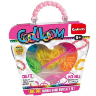 Coolinda: Cool Loom Gummiband-Armband-Set in herzförmiger Aufbewahrung