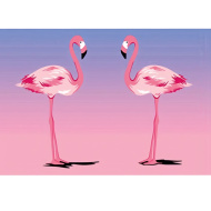 Diamantmalerei-Set: Flamingos 10x15cm