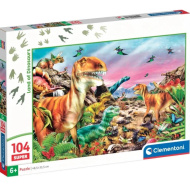 Dino-Land 104-teiliges Super-Puzzle - Clementoni