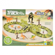 Dinopark-Spielset mit Spielzeugauto und Dinosauriern, 140-teilig