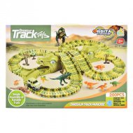 Dinopark-Spielset mit kleinem Auto, Dinosauriern, 200-teilig