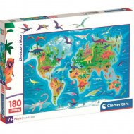 Dinosaurier-Karte 180-teiliges Super-Puzzle - Clementoni