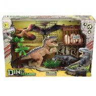 Dinosaurier-Spielset mit verschiedenen Zubehörteilen