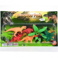 Dinosaurierfiguren mit Pflanzen