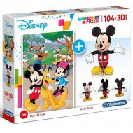 Disney: 104-teiliges Mickey-Maus-Puzzle + 3D-Mickey-Modell - Clementoni