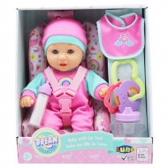 Dream Collection: Baby-Puppe mit Autositz und Zubehör