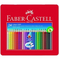 Dreieckige Buntstift-Set in Metalldose 24 Stück - Faber-Castell