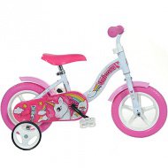 Einhorn rosa-weiße Kinderfahrrad in Größe 10 - Dino Bikes Fahrrad