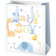 Exklusive große Baby Boy Geschenktasche 27x33x14cm