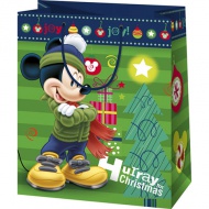 Exklusive große Geschenktasche mit Weihnachts-Mickey-Muster 26x14x33cm