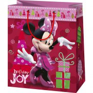 Exklusive große Geschenktasche mit Weihnachts-Minnie-Maus-Muster 26x14x33cm