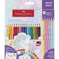 Faber-Castell: 24er GRIP Buntstift-Set mit 6 Pastellfarben