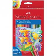 Faber-Castell: 36er Aquarell-Buntstift-Set mit Pinsel