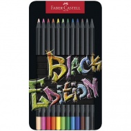 Faber-Castell: Black Edition Buntstifte 12er-Set in Metalldose