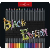 Faber-Castell: Black Edition Buntstifte 24er-Set in Metalldose