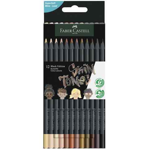 Faber-Castell: Black Edition Hauttöne 12er-Set Buntstifte