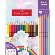 Faber-Castell: Buntstift-Set mit Schloss, 18+6 Stück Packung